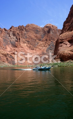 Boating (or rafting) through Glen Canyon