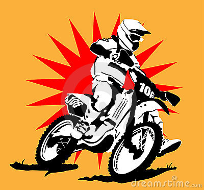 Motocross Illustration  with Star Background